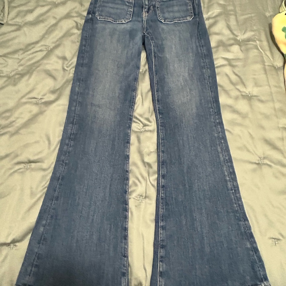 American Eagle Outfitters Dark Blue Wide Leg Jeans
